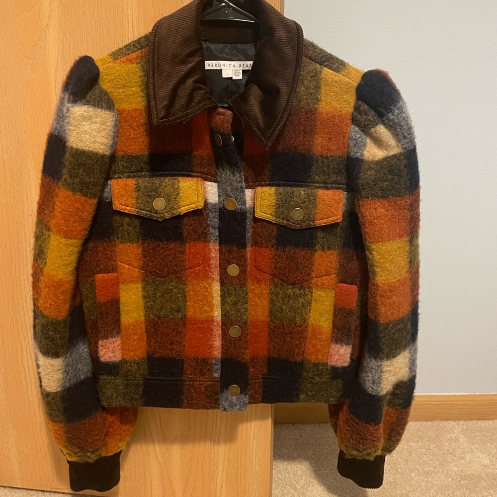 Veronica Beard Piana Plaid Brushed Flannel Wool Blend Women’s Size 2